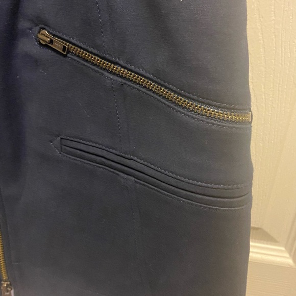 NWT Pearl by Lela Rose Navy Blue Long Vest Jacket double zipper vest size 0 - Picture 3 of 6